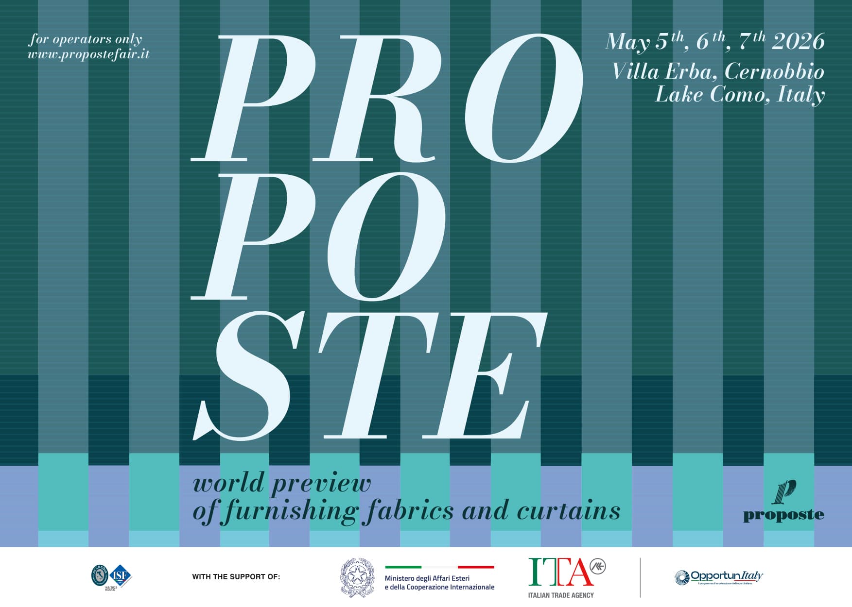 5-7 MAI : PROPOSTE FAIR, DÉDIÉE AU TEXTILE D’AMEUBLEMENT